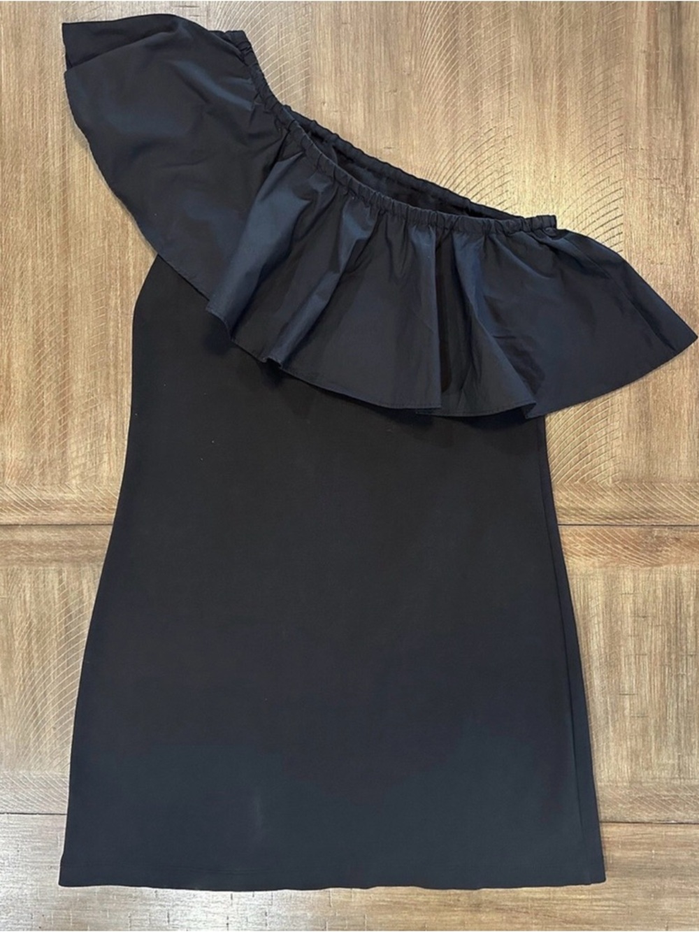 a new day Black One-Shoulder Ruffle Dress
